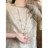 New Chinese Style Retro Women's Horse-Face Skirt Sweater Chain Beaded