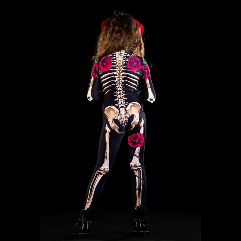 Halloween Gothic Bodysuit Women Clothes Punk Slim High waist Skull Streetweawr Hip Hop Jumpsuits 2024 Jumpsuit Femme Funny Pants - www.sixcolors.us