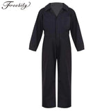 Kids Boys Mechanic Cargo Coverall Suit Casual Jumpsuit Long Sleeve Turndown Collar Bodysuit Streetwear Halloween Cosplay Costume - www.sixcolors.us