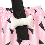 Halloween Toddler Kids Girls Boys Caveman Costume Dog Bones Historical Cavegirl Mesh Tulle Dress One-Shoulder Strap Party Outfit - www.sixcolors.us