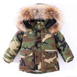 Children's Winter White Duck Down Jacket for Girl Clothes Parka Boy Camouflage Coats Ski Suit Thick Fur Kids Snowsuit -30 degree