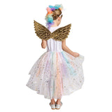 Unicorn Costume for Girls Birthday Gifts Kids Rainbow Tutu Dress Halloween Party Decoration Christmas Outfit with Headband Wing - www.sixcolors.us