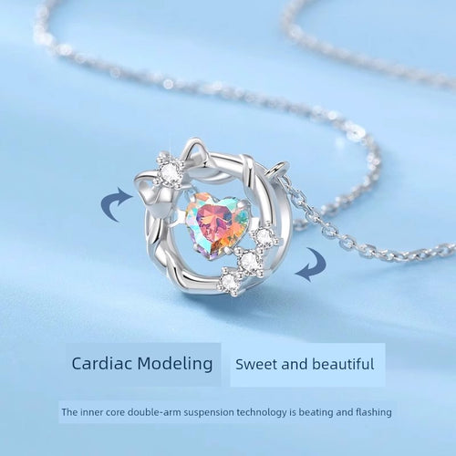 Chinese Gold Princess on the Run Sterling Silver Pendant Necklace
