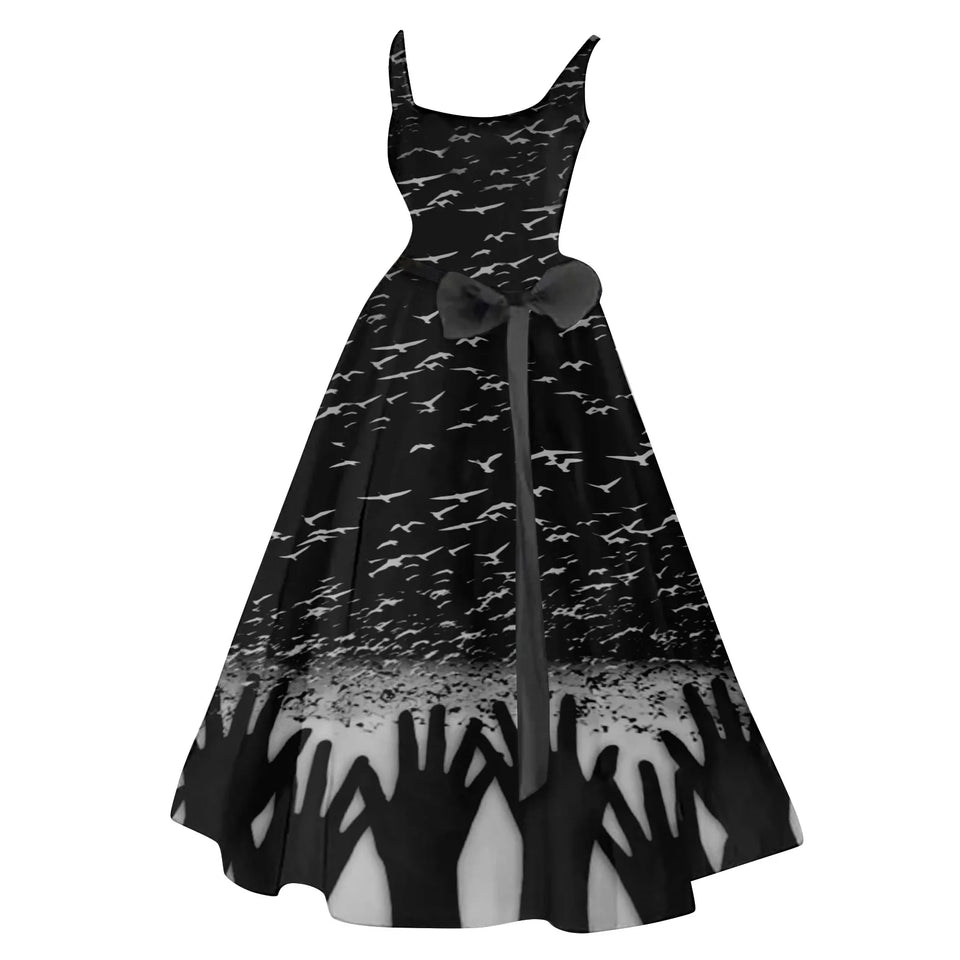 Sleeveless Blood Stain Sundress Masquerade vestido Halloween Bloody Tie-dye Horror Bride Vampire Cosplay Costume For Women's - www.sixcolors.us