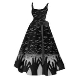 Sleeveless Blood Stain Sundress Masquerade vestido Halloween Bloody Tie-dye Horror Bride Vampire Cosplay Costume For Women's - www.sixcolors.us