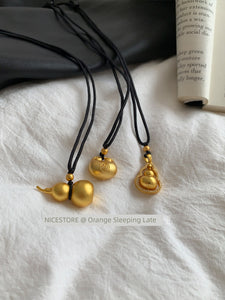Late Sleeping Platycodon Grandiflorum for Men and Women Alluvial Gold Necklace Gourd
