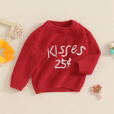 Toddler Girls Sweater Valentine s Day Clothes Letter Embroidery Crew Neck Long Sleeve Kids Pullovers Fall Tops