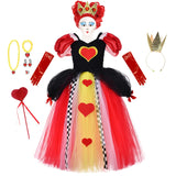 Kids Girl The Red Queen Halloween Cosplay TUTU Dress Party Carnival Princess Clothing Alice in Wonderland Christmas 2-10T - www.sixcolors.us