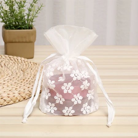 1pcs White Hole Lace Gift Candy Small Bag Wedding Creative Drawstring Souvenir Bags for Guests Jewelry Ornaments Storage Box - www.sixcolors.us