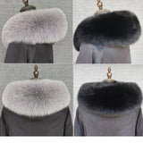 Super Large Real Fox Fur Collar For Coat Hood Decor Winter Warm Fur Scarf For Women Coat Jacket Fur Shawl Luxury 18-20cm Width