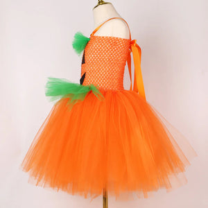 Orange Pumpkin Costume for Girls Halloween Tutu Dress Ghost Pumpkin Witch Cosplay Dresses for Kids Fancy Carnival Party Clothes - www.sixcolors.us