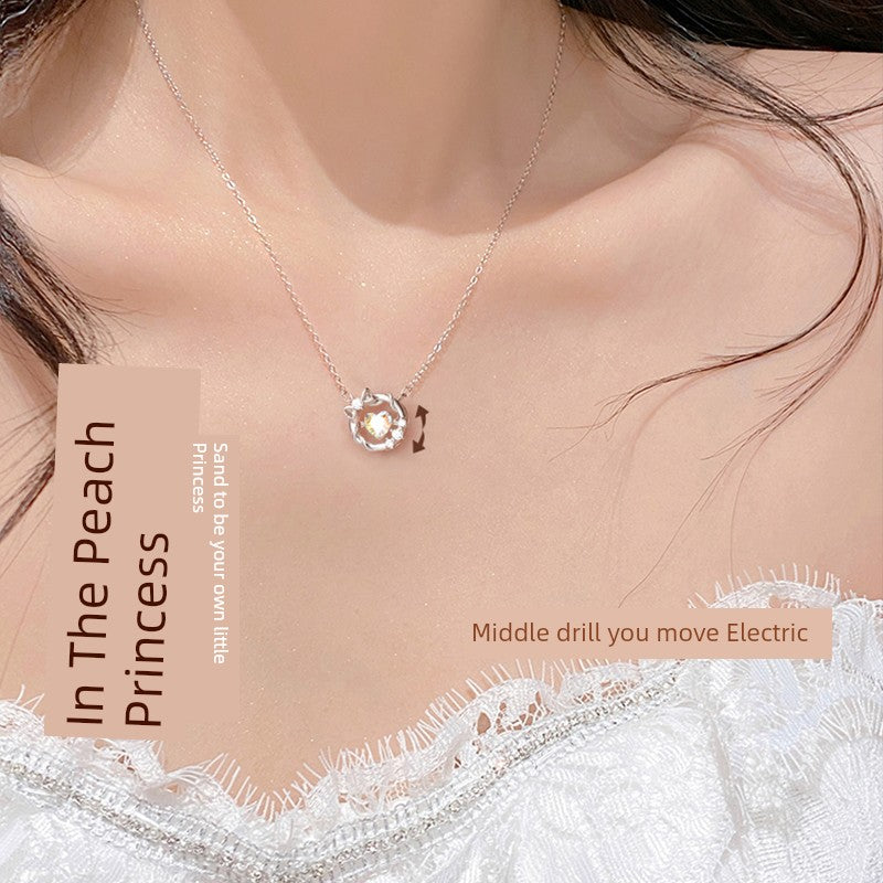 Chinese Gold Princess on the Run Sterling Silver Pendant Necklace