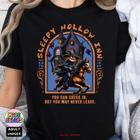 Sleepy Hollow Inn Headless Horseman Dark Shadows Fright Night Halloween T shirt Haunting Scream Spooky Season Adult - www.sixcolors.us