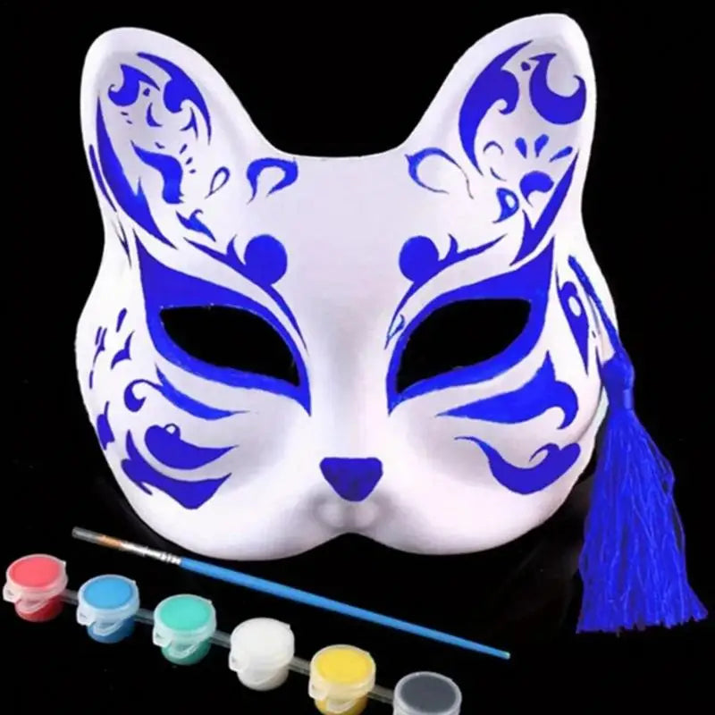 Cat Masques To Paint Blank Animal Dress Up Masques Half Face Cover Craft Masque Costume Accessories For Halloween Masquerade - www.sixcolors.us