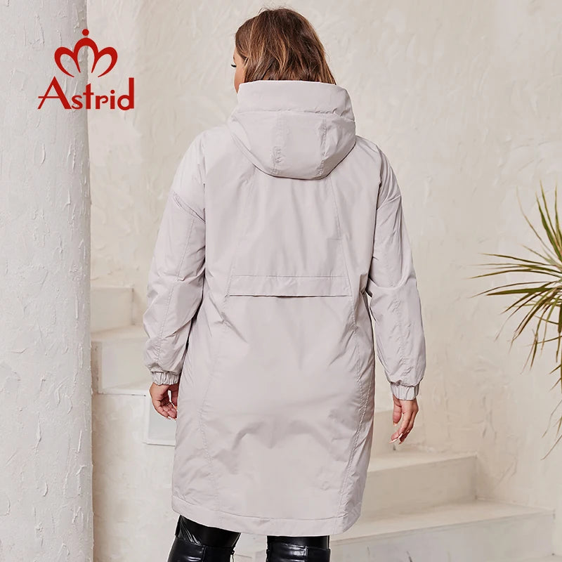 Astrid Plus Size Women's Spring Autumn Trench Coat Women Jacket zipper Outerwear female fashion Long casual Solid Windbreaker - www.sixcolors.us
