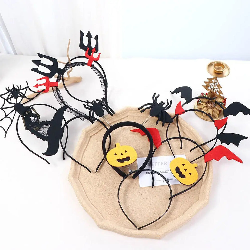 Headband Cute Costume Accessory Non-slip Cloth Bat Devil Wing Spider Women Hair Hoop Halloween Headband Halloween Hairbands - www.sixcolors.us