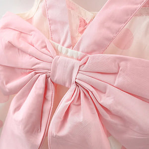 2Pcs/Set Sweet Polka Dot Baby Girl Children Clothes Suit Summer Sleeveless Bow Sling + Tendon Shorts Casual Kids Costume 0 To 3Y