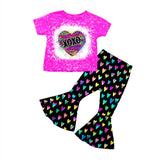 Valentine’s Day Kids Girl Clothes Set Newborn Infant Outfits Long Sleeve Children Letter Sweatshirt + Flare Pants Clothing