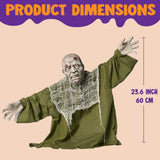 Halloween Animated Zombie Groundbreaker with Light Up Eyes Creepy Animatronic Decorations with Movable Arms for Halloween - www.sixcolors.us