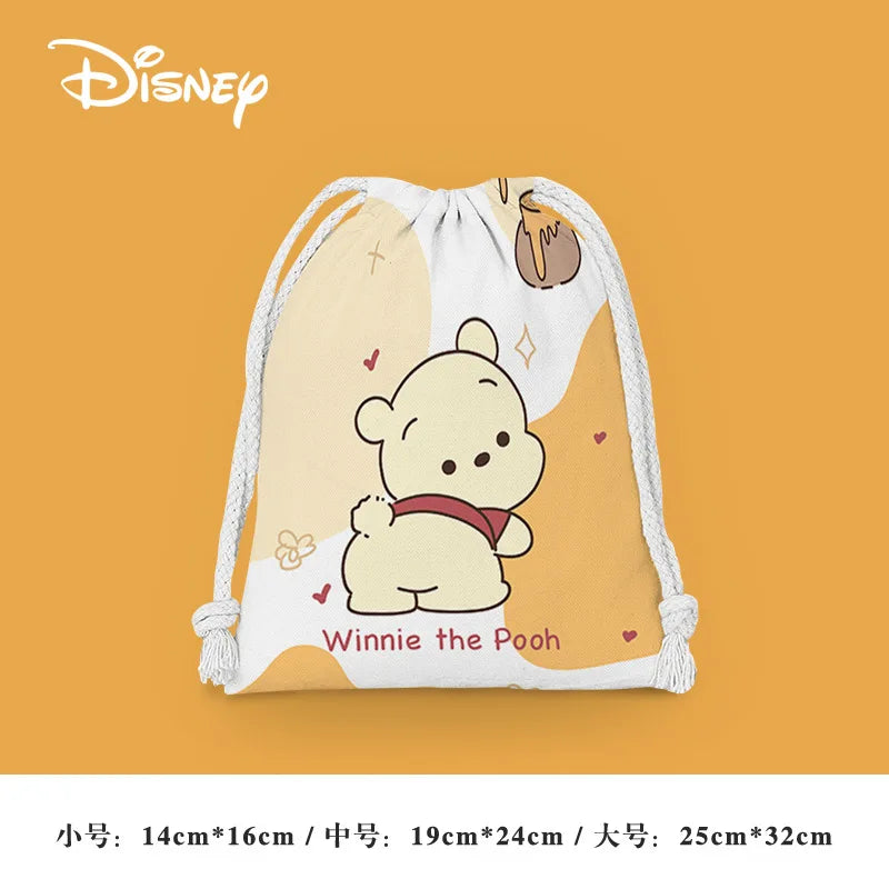 Disney Winnie The Pooh Bundle Pocket Draw String Cartoon Cloth Bag Student Clutter Storage Bag Makeup Bag Portable Toiletry Bags - www.sixcolors.us