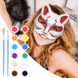 White Cat Masque Paintable Blank Masques Half Face Cover Craft Masque Costume Accessories For Halloween Carnival Costume Prop - www.sixcolors.us