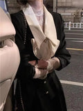 Fashion Niche Black Lapel Women's Jacket Half Skirt Design Sense Niche Spring and Autumn Suit High-end Two-piece Set