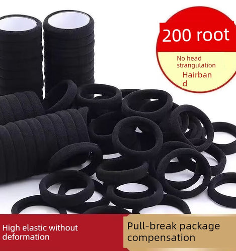 Girls High Elastic Durable Hair Rope Black Rubber Band