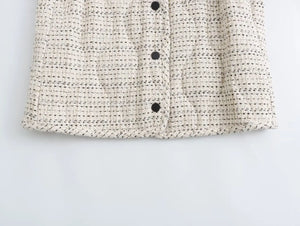 Withered British Autumn/Winter Mini Skirt Women Fashion Women's Elegant Set New Woolen Casual Jacket  Sets