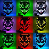 Cosmask Halloween Neon Mask Led Mask Masque Masquerade Party Masks Light Glow In The Dark Funny Masks Cosplay Costume Supplies - www.sixcolors.us