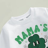St Patricks Day Kids Toddler Baby Girl Clothes Set Mama s Lucky Charm Sweatshirt Top Flare Pants Set