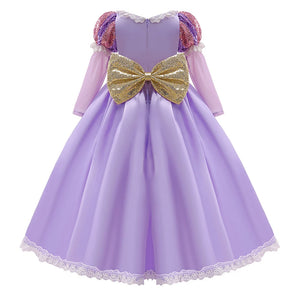 Kids Luxury Rapunzel Dress for Princess Girl Tangled Cosplay Costume Baby Halloween Dress Up Carnival Birthday Party Clothes - www.sixcolors.us
