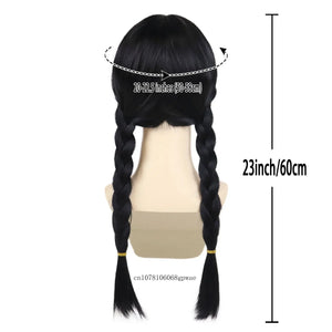 Halloween Cosplay Wigs Synthetic Long Braided Black Pigtail Wig for Women Anime Costume Wig Carnival Dress Up Party Daily Use - www.sixcolors.us