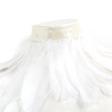 Black White Feather Cape Punk Gothic One Shoulder Shrug Shawl Wings Witch Costume Choker Collar Party Halloween Performance Show - www.sixcolors.us