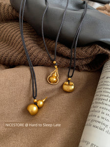 Late Sleeping Platycodon Grandiflorum for Men and Women Alluvial Gold Necklace Gourd