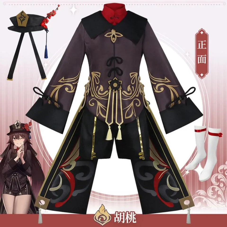 Genshin Impact Hutao Cosplay Femme Halloween Costume Anime Clothes For Women Disfraz Mujer Adulta For Adults Ropa Para Mujeres - www.sixcolors.us