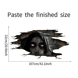 Scary Halloween Ghost Floor Stickers PVC Removable Ghost Wall Stickers Waterproof Halloween Wallpaper Decal Haunted House - www.sixcolors.us