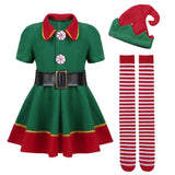 Christmas Costume For Kids Girls Santa Claus Toddler Baby Red Xmas Clothes Set Party Merry Christmas Text Embroidery Red Outfits