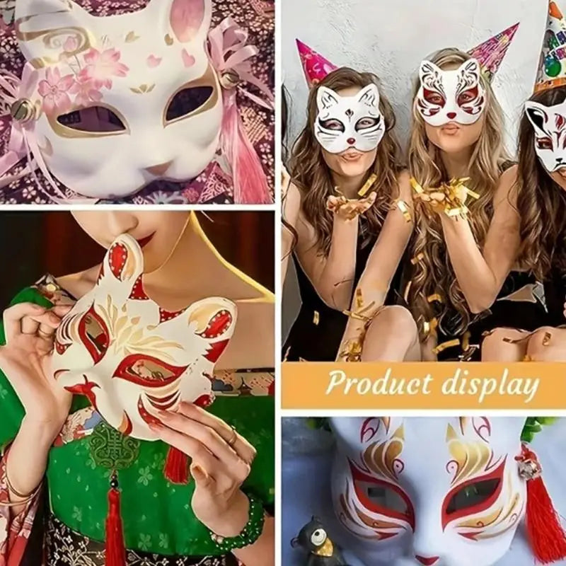 Cat Masques To Paint Blank Animal Dress Up Masques Half Face Cover Craft Masque Costume Accessories For Halloween Masquerade - www.sixcolors.us