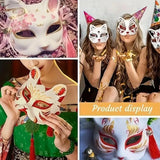 Cat Masques To Paint Blank Animal Dress Up Masques Half Face Cover Craft Masque Costume Accessories For Halloween Masquerade - www.sixcolors.us