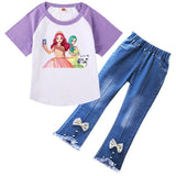 Secret J-Jouju Clothes Kids Cartoon S-Secret Jouju TShirt Baby Girls Long Sleeve Tops Jeans 2pcs Sets Children's Autumn Clothing