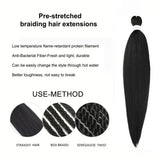 26inch long Yaki Straight Jumbo EZ Braiding Hair Extensions Synthetic Fiber Crochet Twist Braids DIY halloween cosplay women wig - www.sixcolors.us