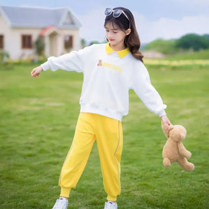 Fashion Girls Clothes Sets Spring Autumn Sweatshirt + Pants 2PCS Kids Tracksuit Children’s Clothing Teen 5 6 8 10 12 14 Years