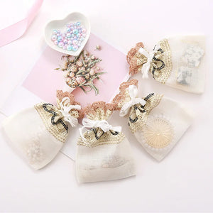 1pcs Beige Drawstring Gift Small Hole Lace Bag Wedding Candy Jewelry Souvenir Packing Storage Bags for Guests Ornaments Box - www.sixcolors.us