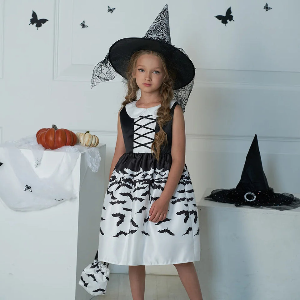 Kids Cosplay Dress For Girls Halloween Costume Festival Carnival Party Ball Gown Children Girl Pumpkin Printed Princess Dresses - www.sixcolors.us