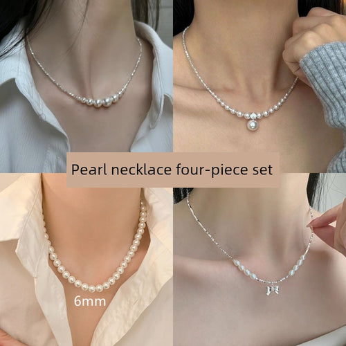 Light Luxury Minority Broken Silver Best Selling Clavicle Chain Butterfly Pearl