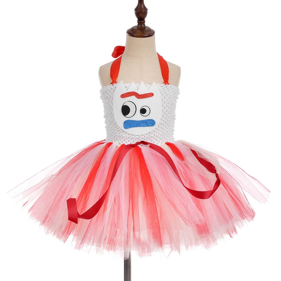 Toy Forky Inspired Tutu Dress for Girls Birthday Party Princess Dress Girls Halloween Cosplay Costume for Kids Fancy Dress Up - www.sixcolors.us