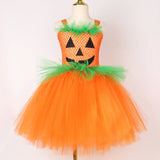 Orange Pumpkin Costume for Girls Halloween Tutu Dress Ghost Pumpkin Witch Cosplay Dresses for Kids Fancy Carnival Party Clothes - www.sixcolors.us