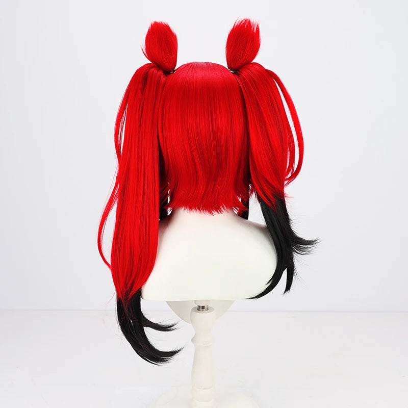 Hololive VTuber Hakos Baelz Cosplay Wig with Ears Halloween Anime Wigs + Wig Cap - www.sixcolors.us