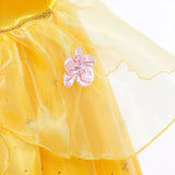 Kids Princess Cosplay Costume Girl Dress Belle Floral Vestido Beauty Beast Fantasy Outfits Carnival Halloween Party Elegant Gown - www.sixcolors.us