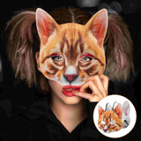 2 Pcs Animal Costume Accessory Halloween Mask Face Cover Kids Carnival Prop Cat Fabric - www.sixcolors.us
